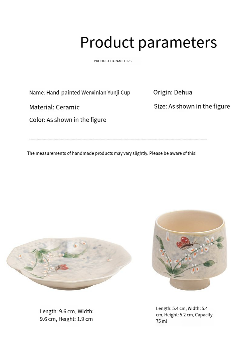 Blue and white ceramic tea cup collection - Orchid