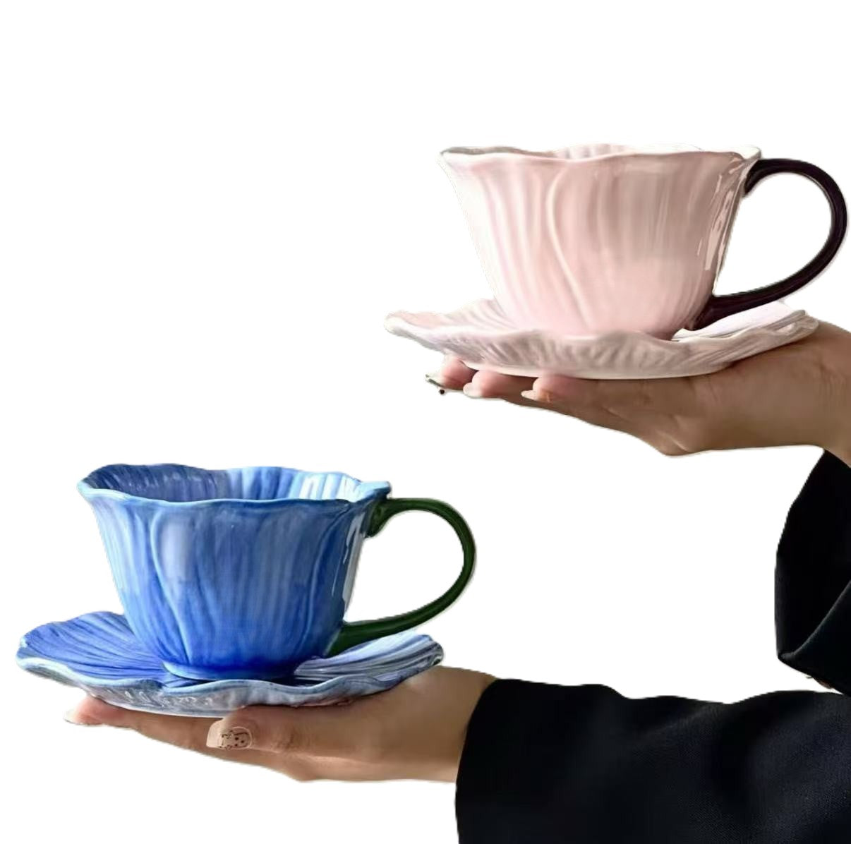 Tulip Flower Tea Cup and Saucer Set, 200ml"