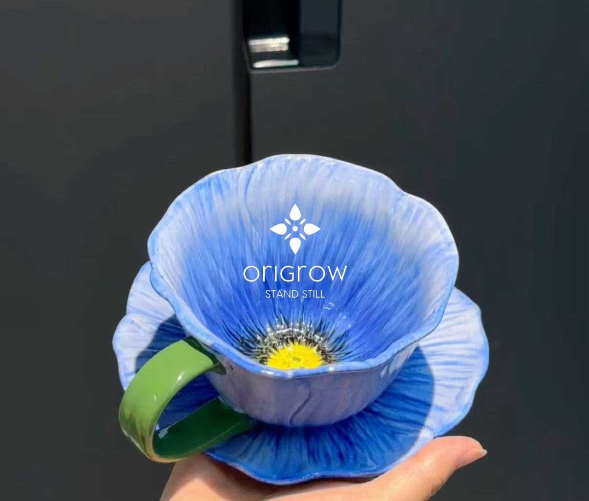 Tulip Flower Tea Cup and Saucer Set, 200ml"