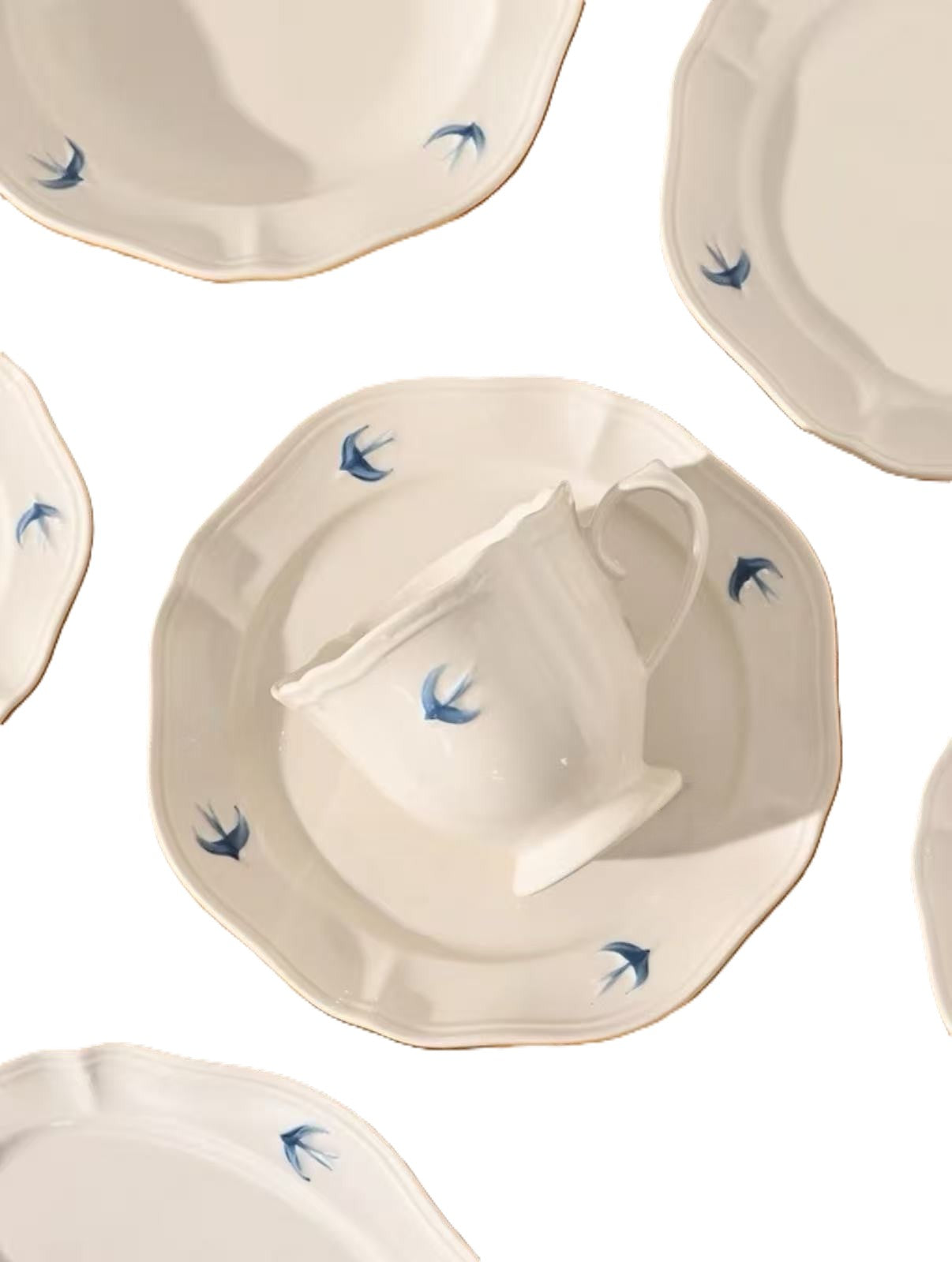 Blue Birdie Tea Cup and Saucer Set