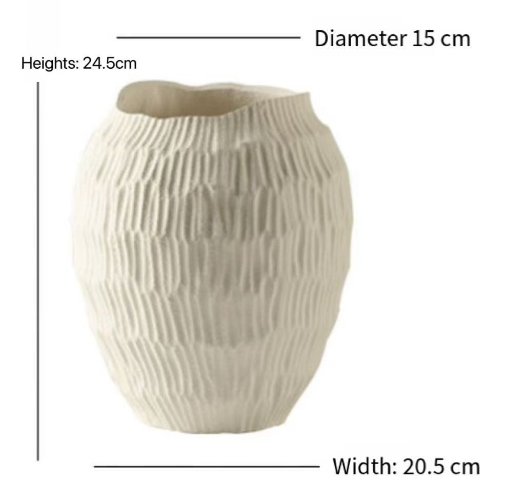 Sour Cream Ceramic Vase