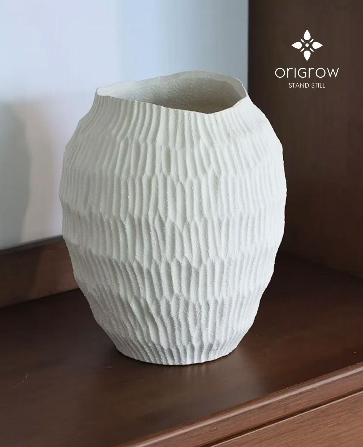 Sour Cream Ceramic Vase