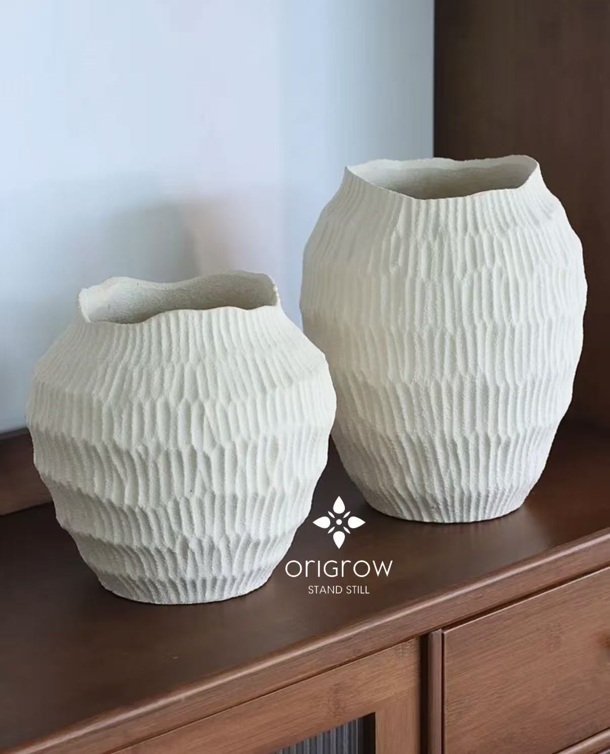 Sour Cream Ceramic Vase