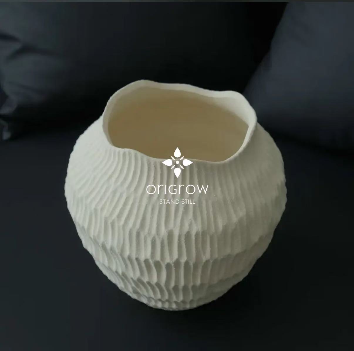 Sour Cream Ceramic Vase