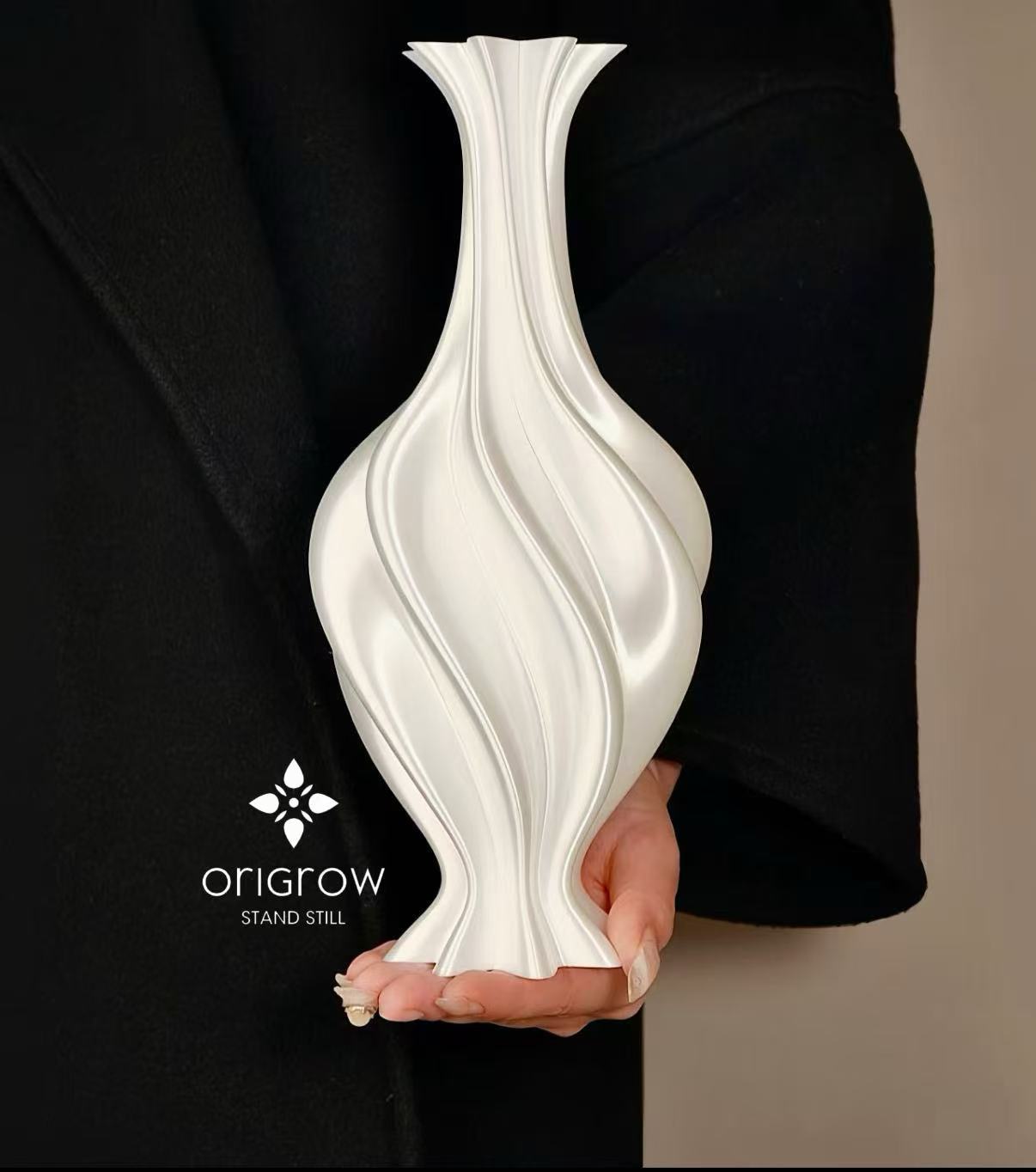 3D printed White Twisted Vase