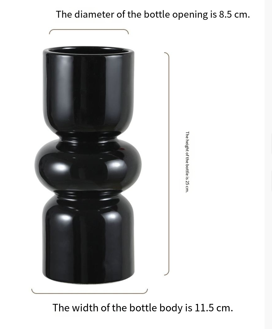 Retro Black Glass Vase, 10"