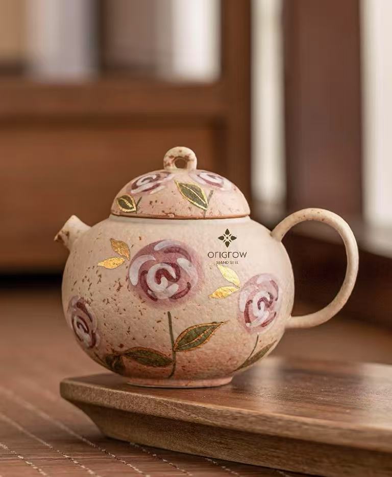 Gold rose Teapot