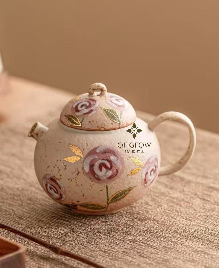 Gold rose Teapot