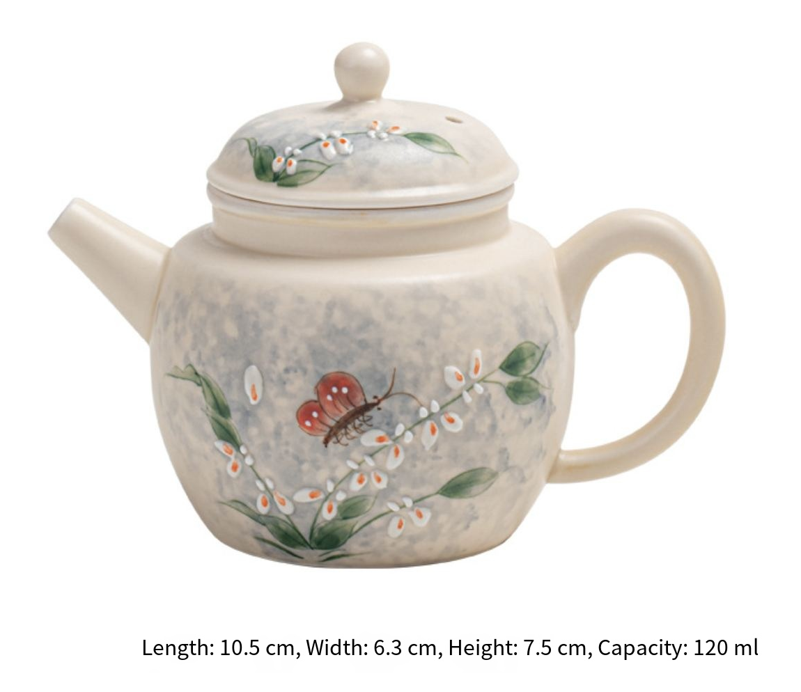 Blue and white ceramic tea cup collection - Orchid