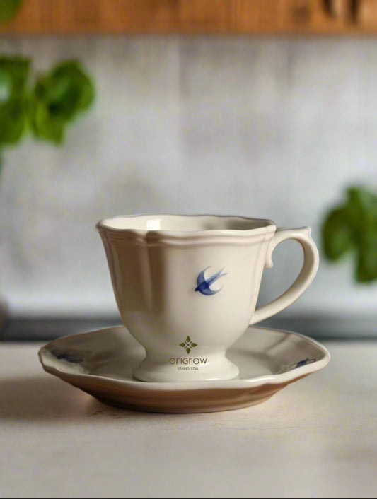 Blue Birdie Tea Cup and Saucer Set